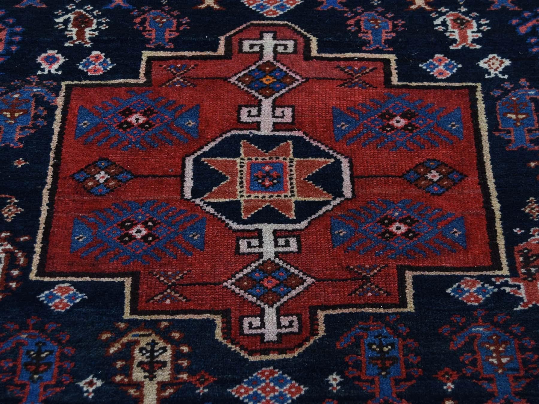 1900 Antique Hand Knotted Kurdish Bidjar Gallery Wide Runner Rug 1