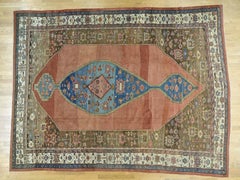 1900 Antique Handmade Original Persian Bakshaish Rug Prolonged