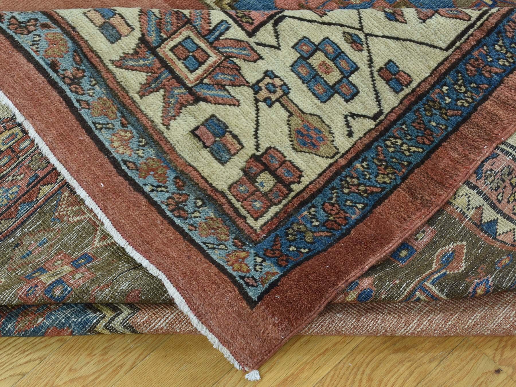 Wool 1900 Antique Handmade Original Persian Bakshaish Rug Prolonged For Sale