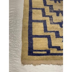 1900 Antikes Modernes Design Marokkanischer Teppich - 4'3'' x 5'