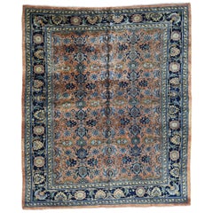 1900 Used Persian Bidjar Rug Salmon All over Design