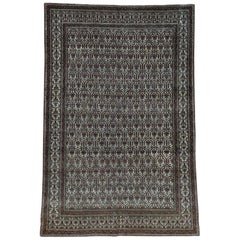 1900 Antique Persian Esfahan Repetitive Design Ivory All-Over Rug