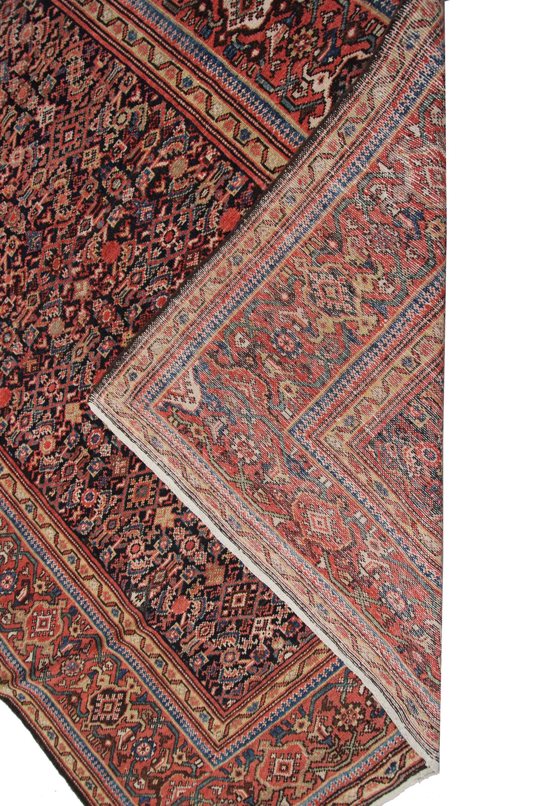 Antiker persischer Farahan-Teppich, antiker Farahan-Teppich, geometrisch, 1900 im Angebot 3
