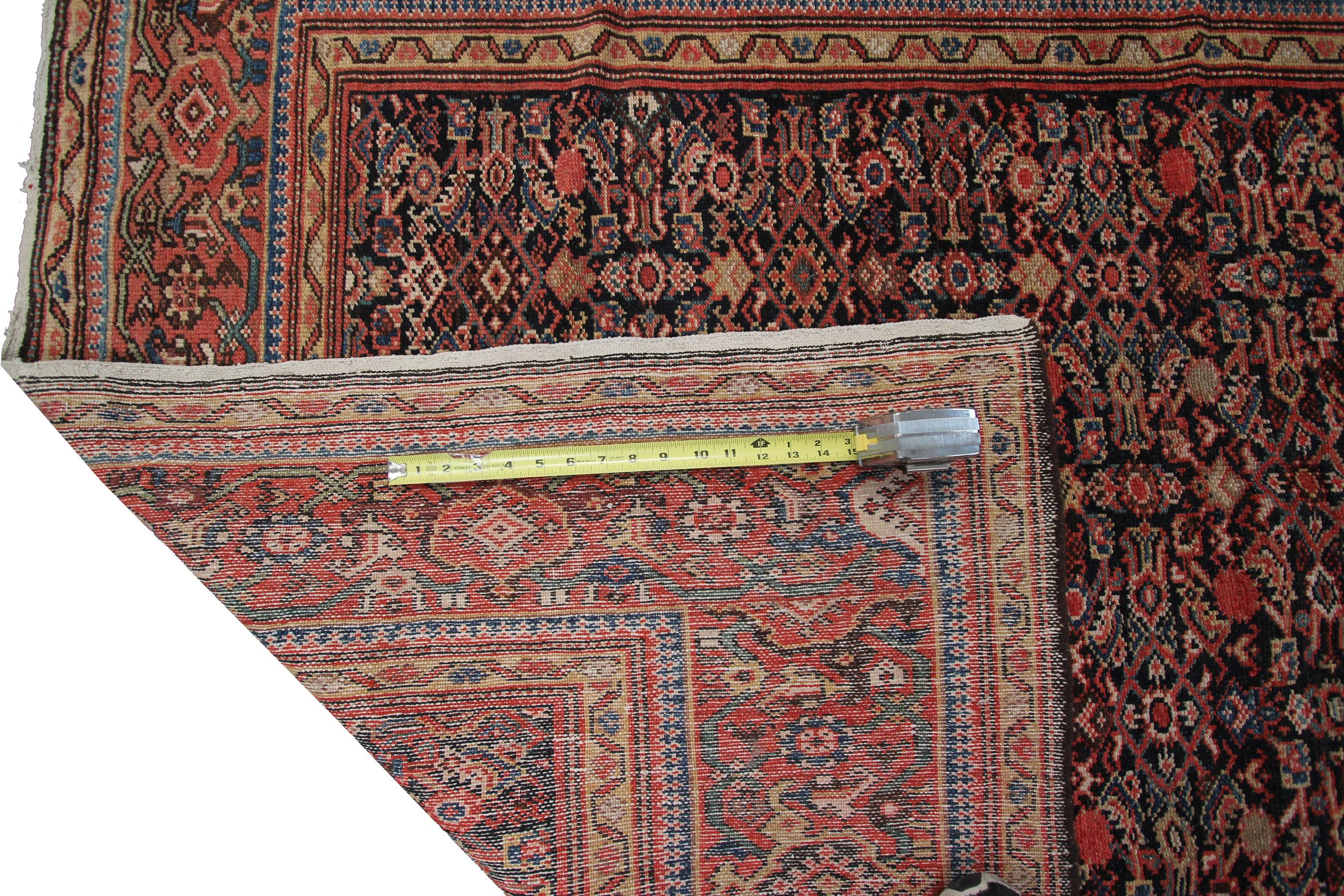 1900 Antique Persian Farahan Rug Antique Farahan Rug Geometric Overall For Sale 5