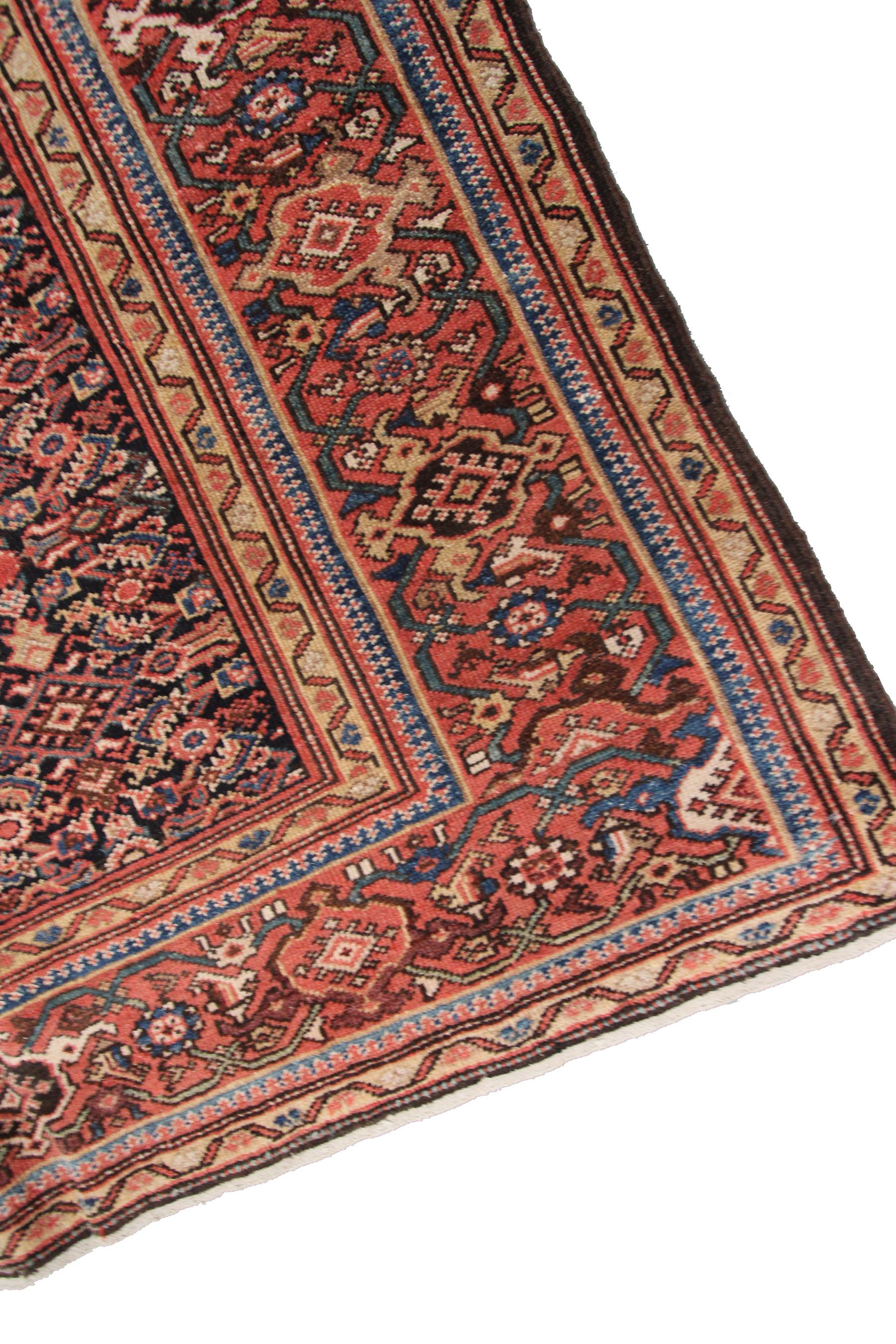 Antiker persischer Farahan-Teppich, antiker Farahan-Teppich, geometrisch, 1900 (Wolle) im Angebot