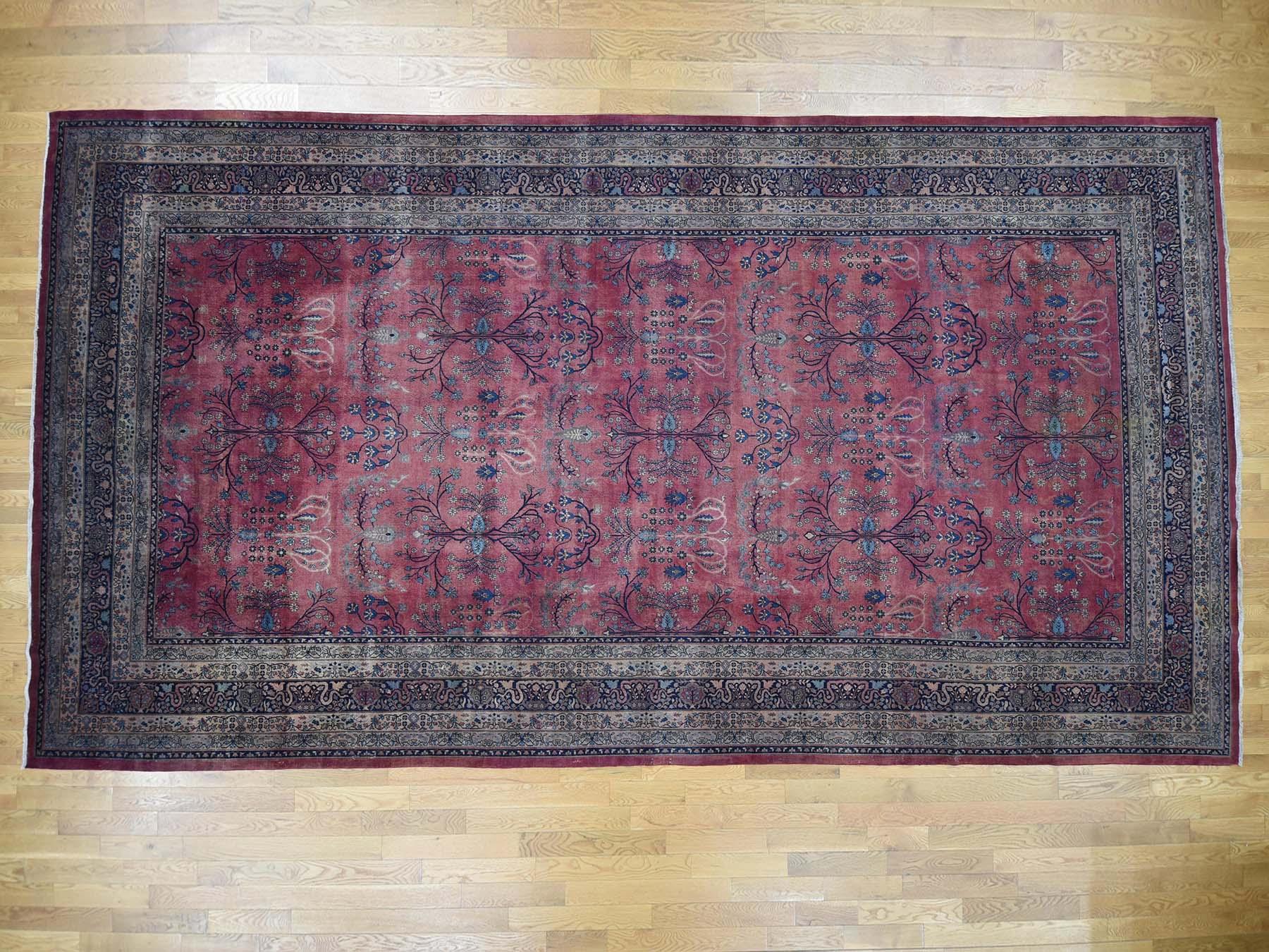 This is a Genuine hand knotted oriental rug. It is not hand tufted or machine made rug. Our entire inventory is made of either hand knotted or handwoven rugs.

Remake your home with this amazing antique carpet. This handcrafted Persian Kashan, is an