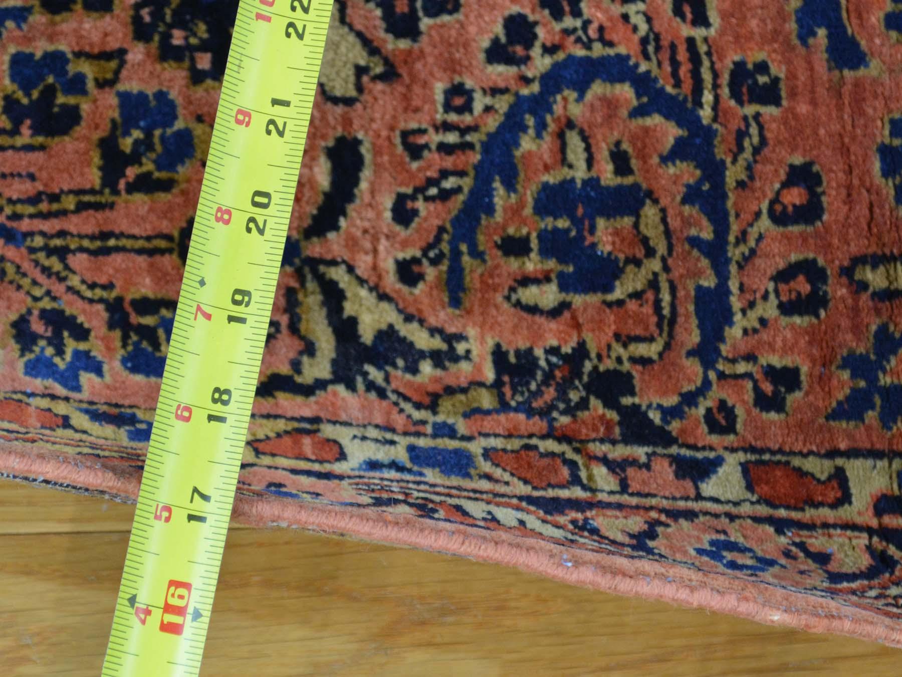 Hand-Knotted 1900 Antique Persian Sarouk Runner Rug