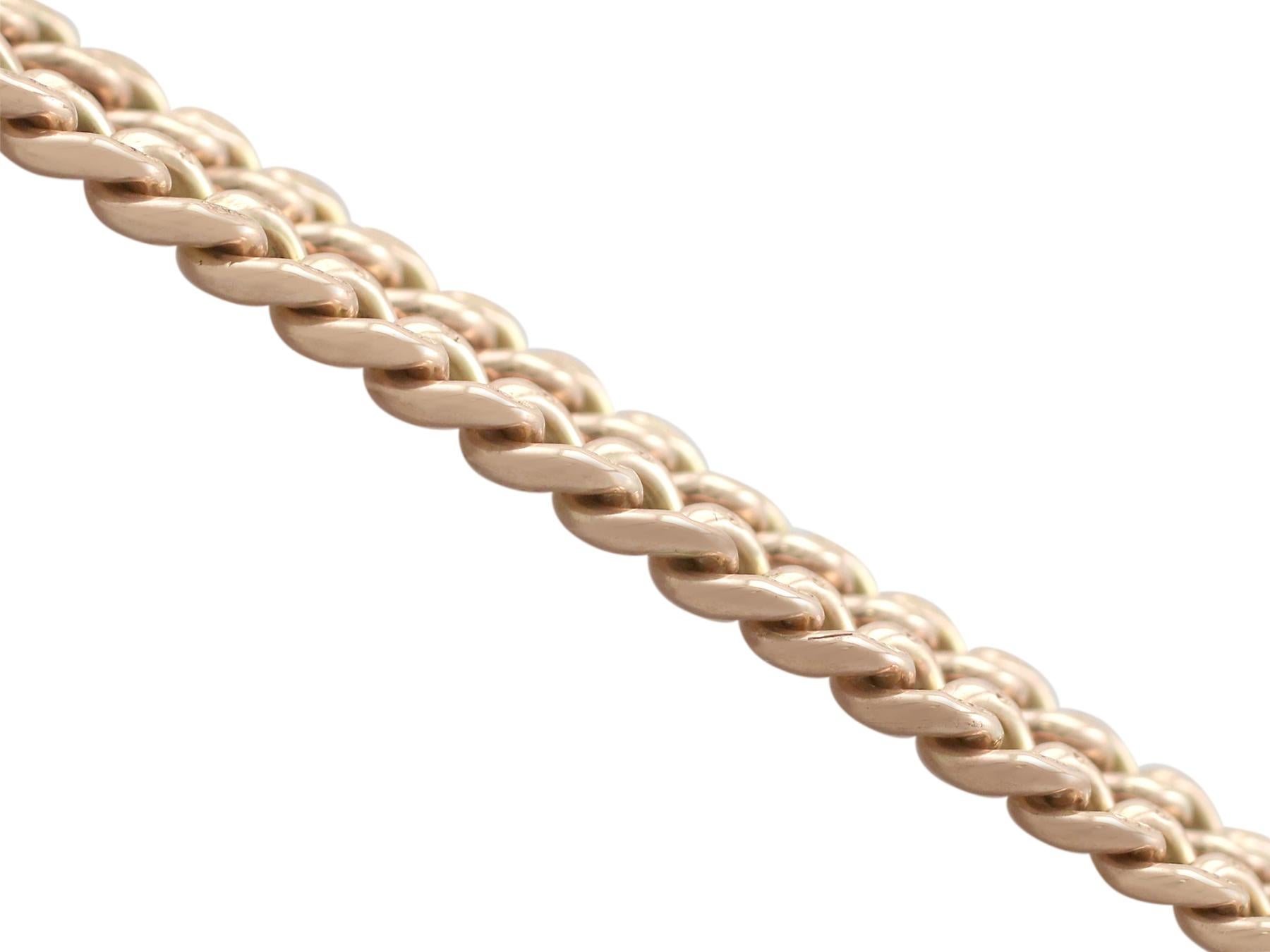 1900 Antique Rose Gold Double Albert Watch Chain 1