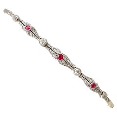 1900 Antique Ruby and Diamond Yellow Gold Bracelet