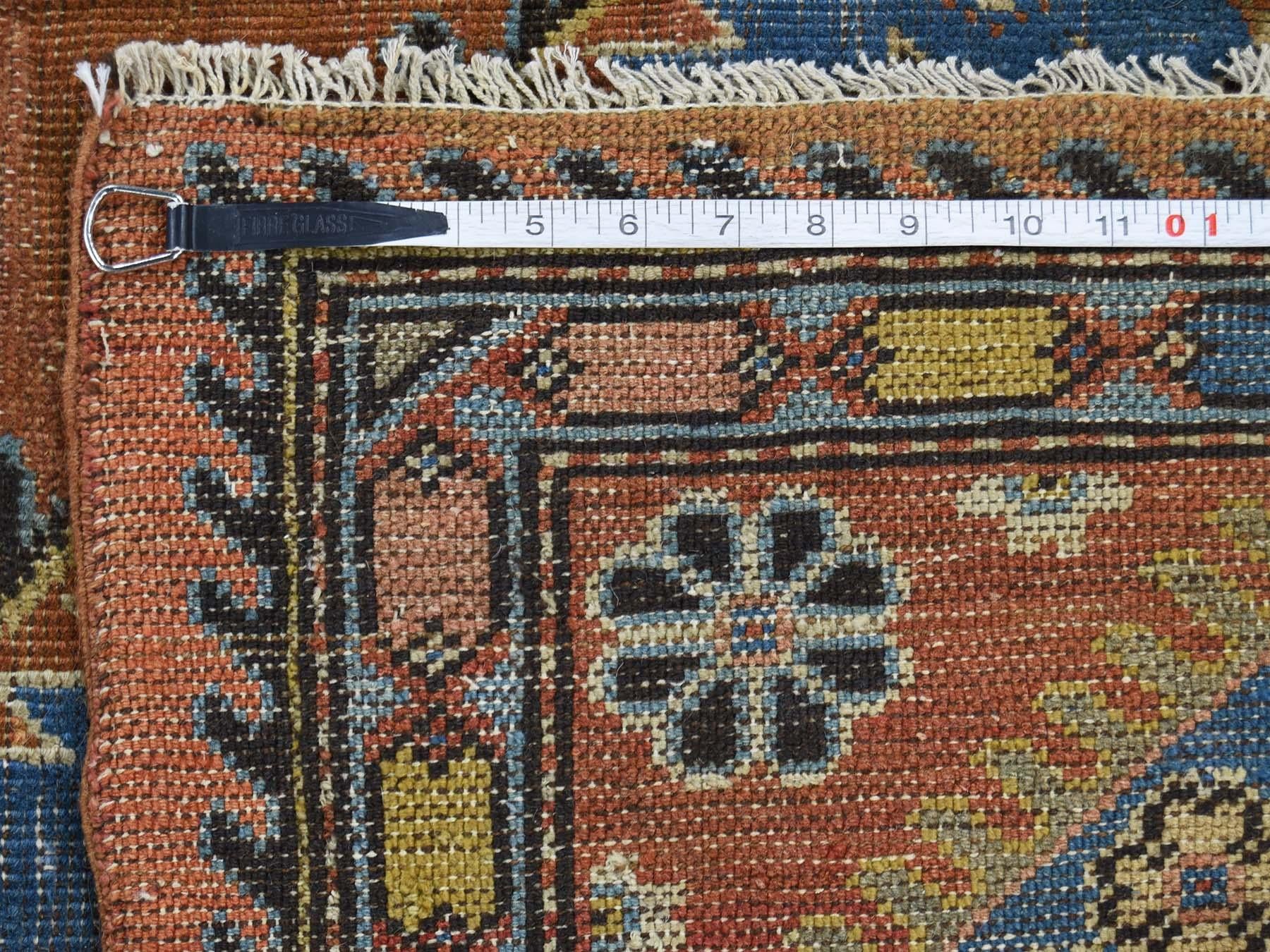 1900 Antique Samarkand with Bakshaish Design Rug, Open Field Rust 5