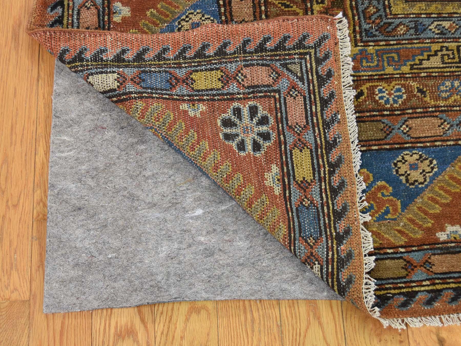 1900 Antique Samarkand with Bakshaish Design Rug, Open Field Rust In Good Condition In Carlstadt, NJ