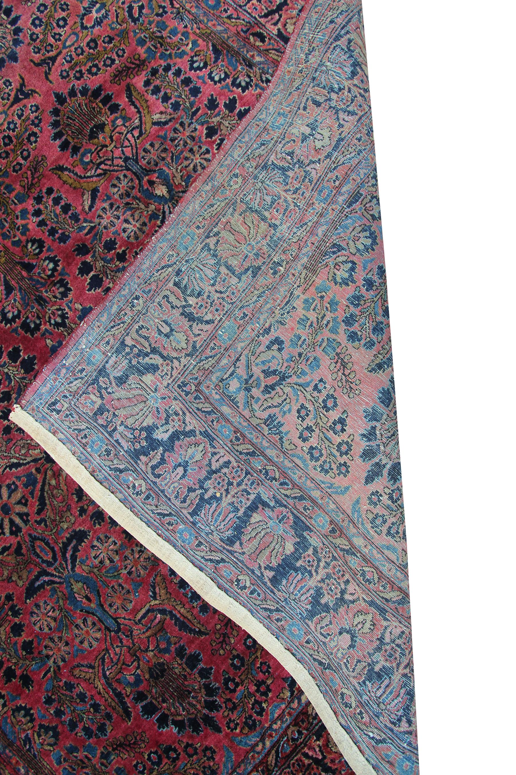 1900 Antiker Sarouk Mohajeran Teppich Gesamt 210cmx335cm Persischer Teppich Floral 7x11 im Angebot 5