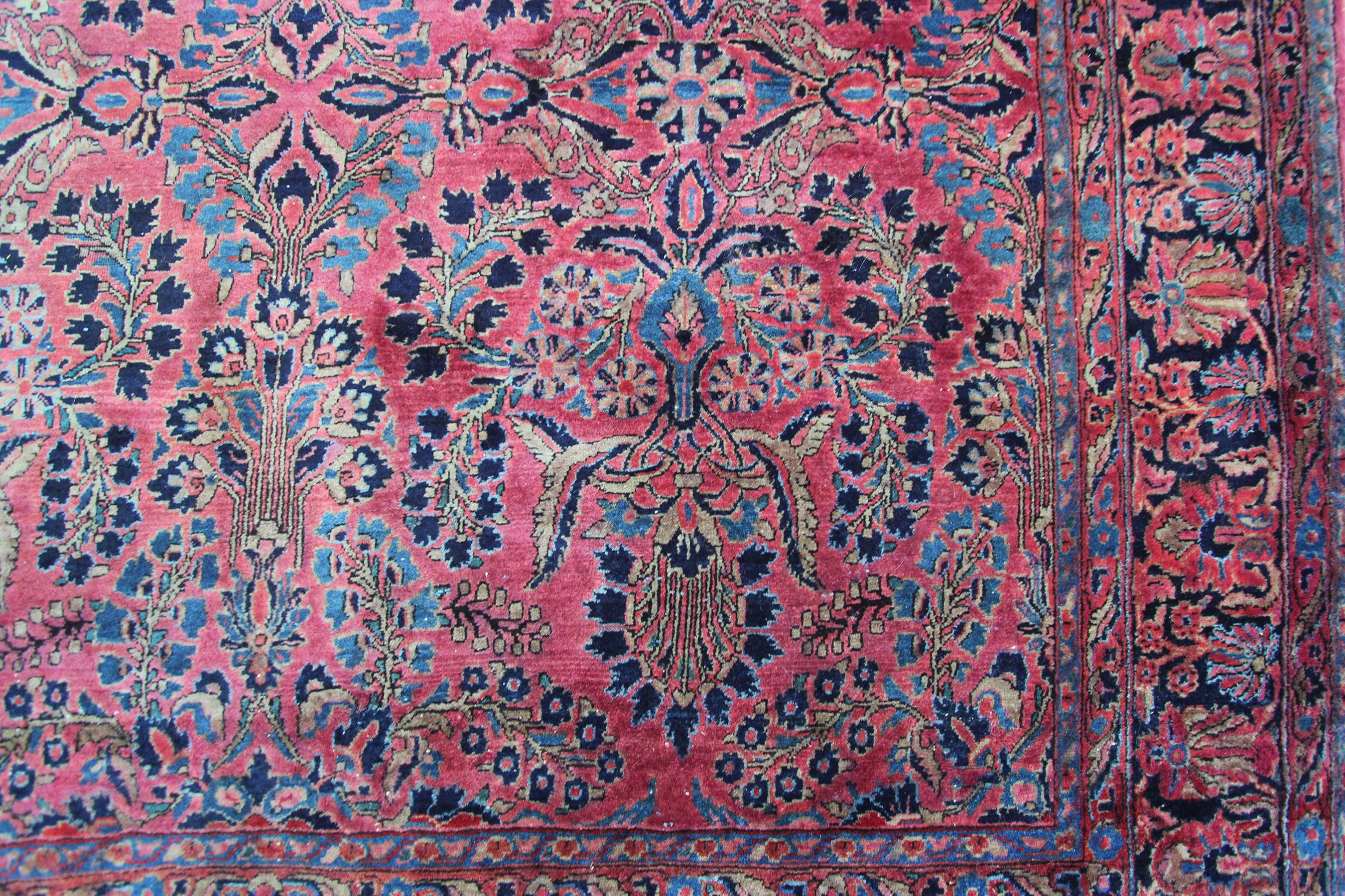 1900 Antiker Sarouk Mohajeran Teppich Gesamt 210cmx335cm Persischer Teppich Floral 7x11 (19. Jahrhundert) im Angebot