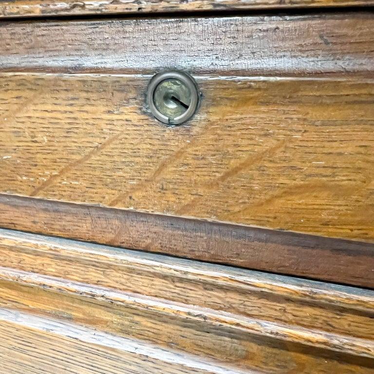 1900 Antique Tiger Oak Tall Chest Apothecary File Collector Cabinet 1