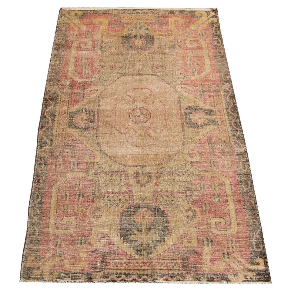 Antique Abstract Design Khotan Samarkand Rug For Sale at 1stDibs