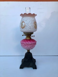 1900 Antique Victorian Oil Lamp, England