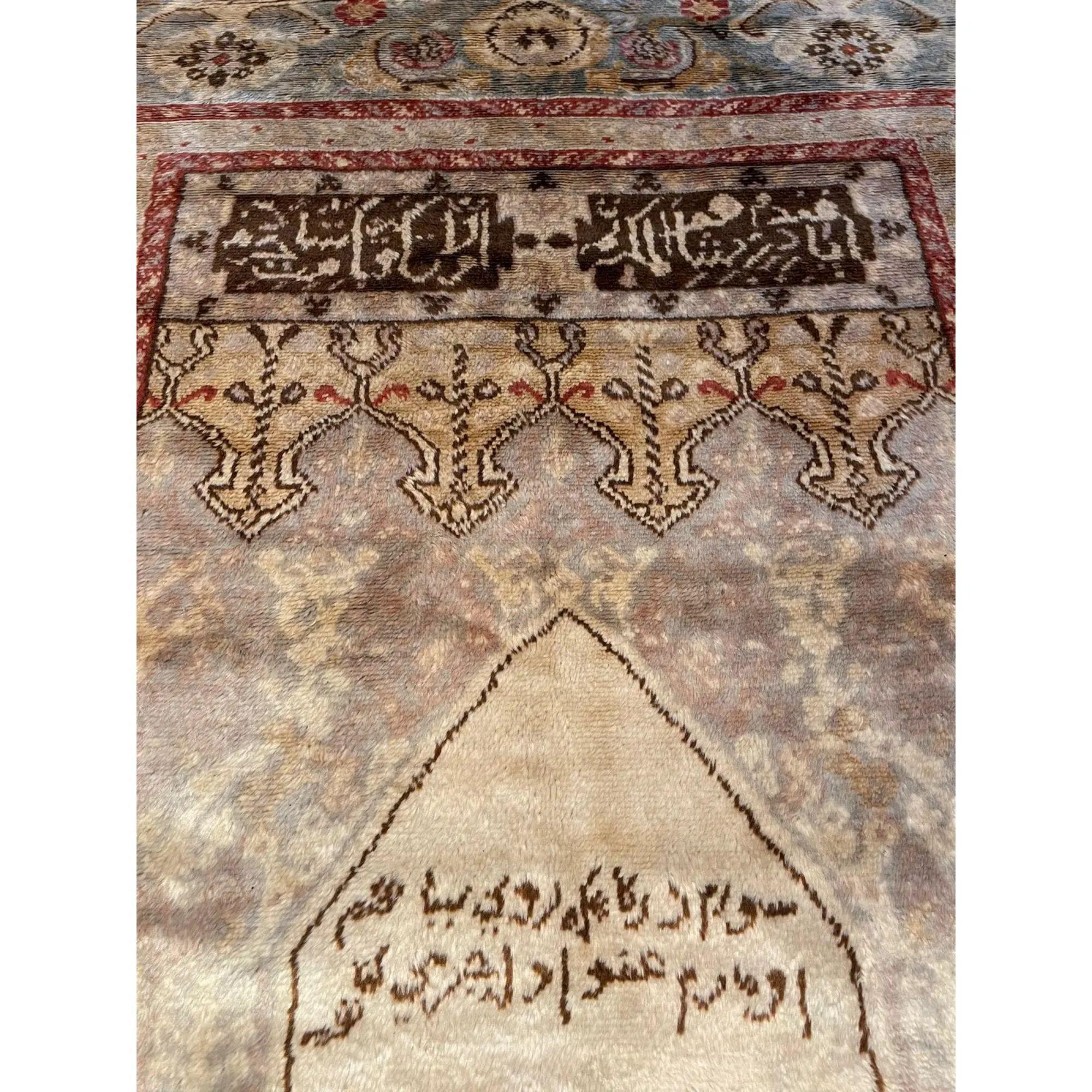 Kilim 1900 Antiquités Tapis turc en laine avec signature - 5'7'' X 8'10