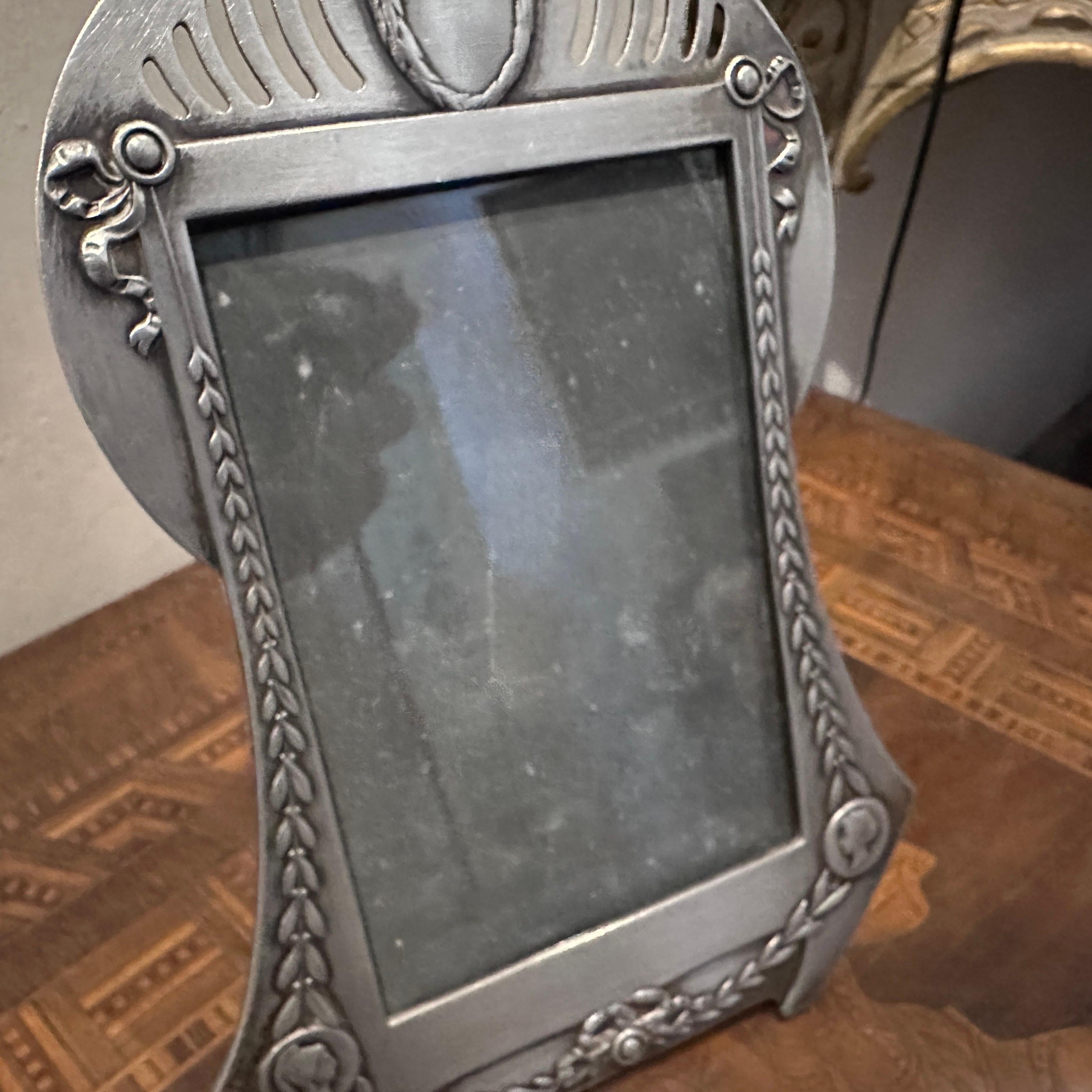 20th Century 1900 Art Nouveau Pewter German Picture Frame by W.M.F.