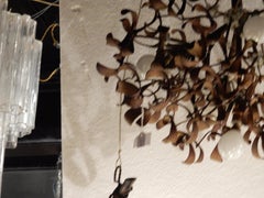 1900 Ball of Mistletoe Bronze Has Five Bulbs and Pearls Opaline