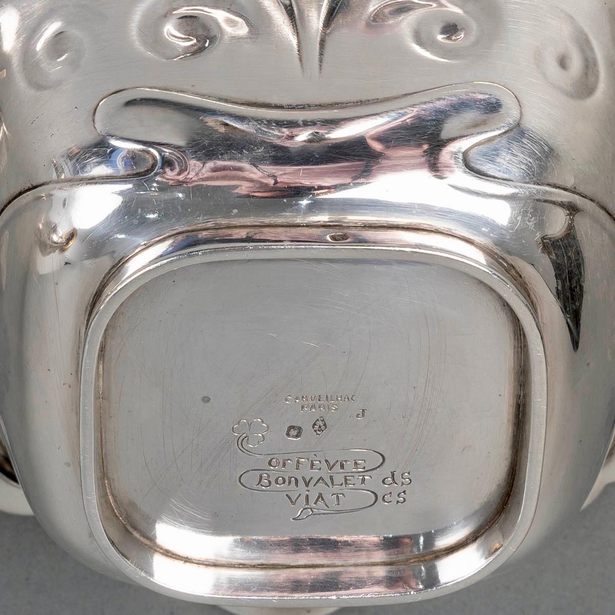 1900 Bonvallet Et Cardeilhac - Art Nouveau Juego de té y café Plata de ley Marfil en venta 7