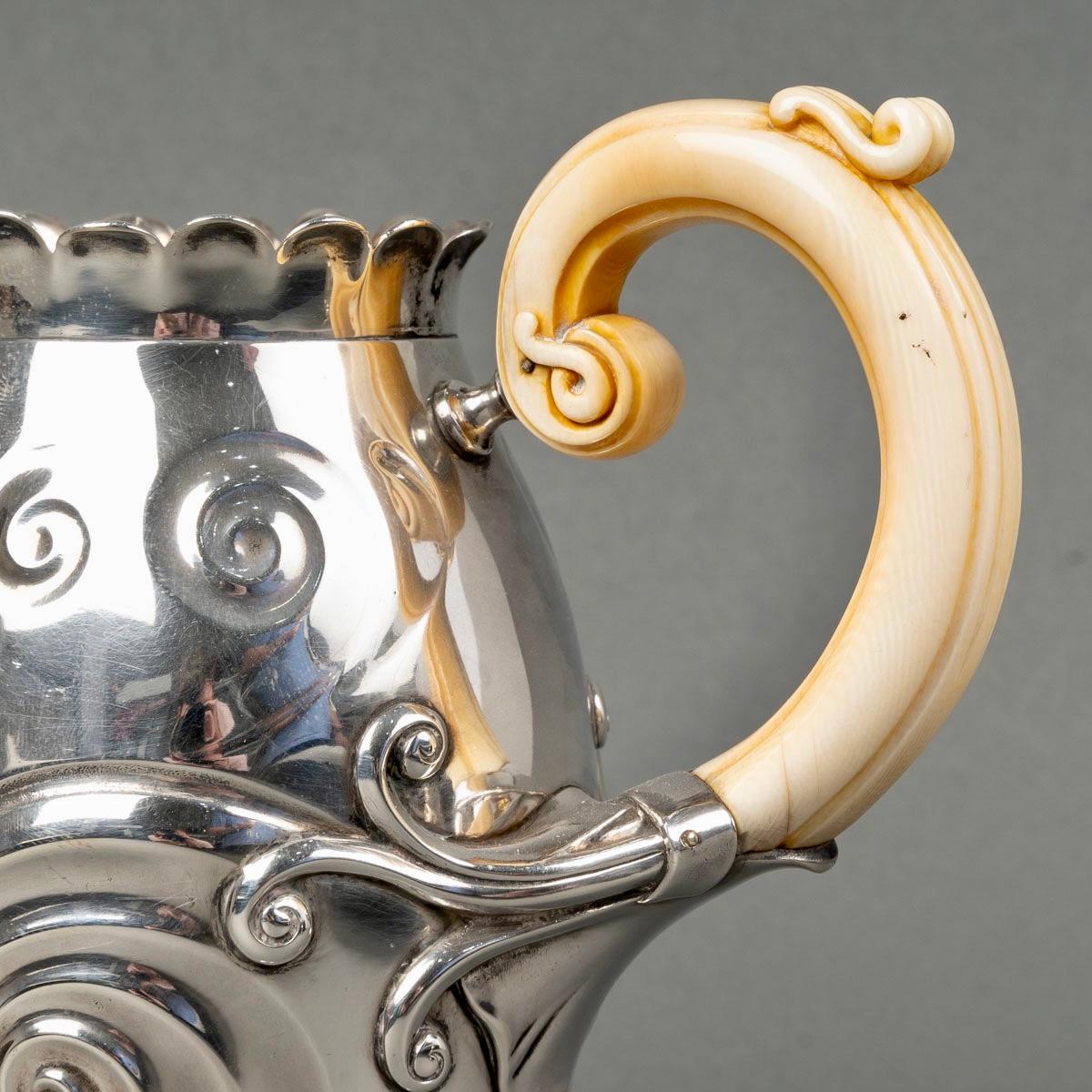 1900 Bonvallet Et Cardeilhac - Art Nouveau Juego de té y café Plata de ley Marfil Plata esterlina en venta