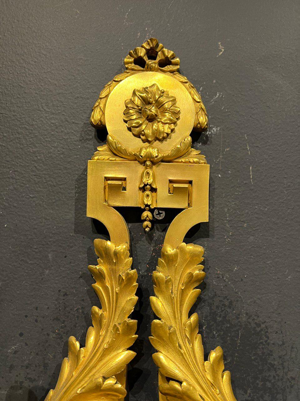 Gilt 1900's Caldwell Acanthus Leaves Sconces For Sale