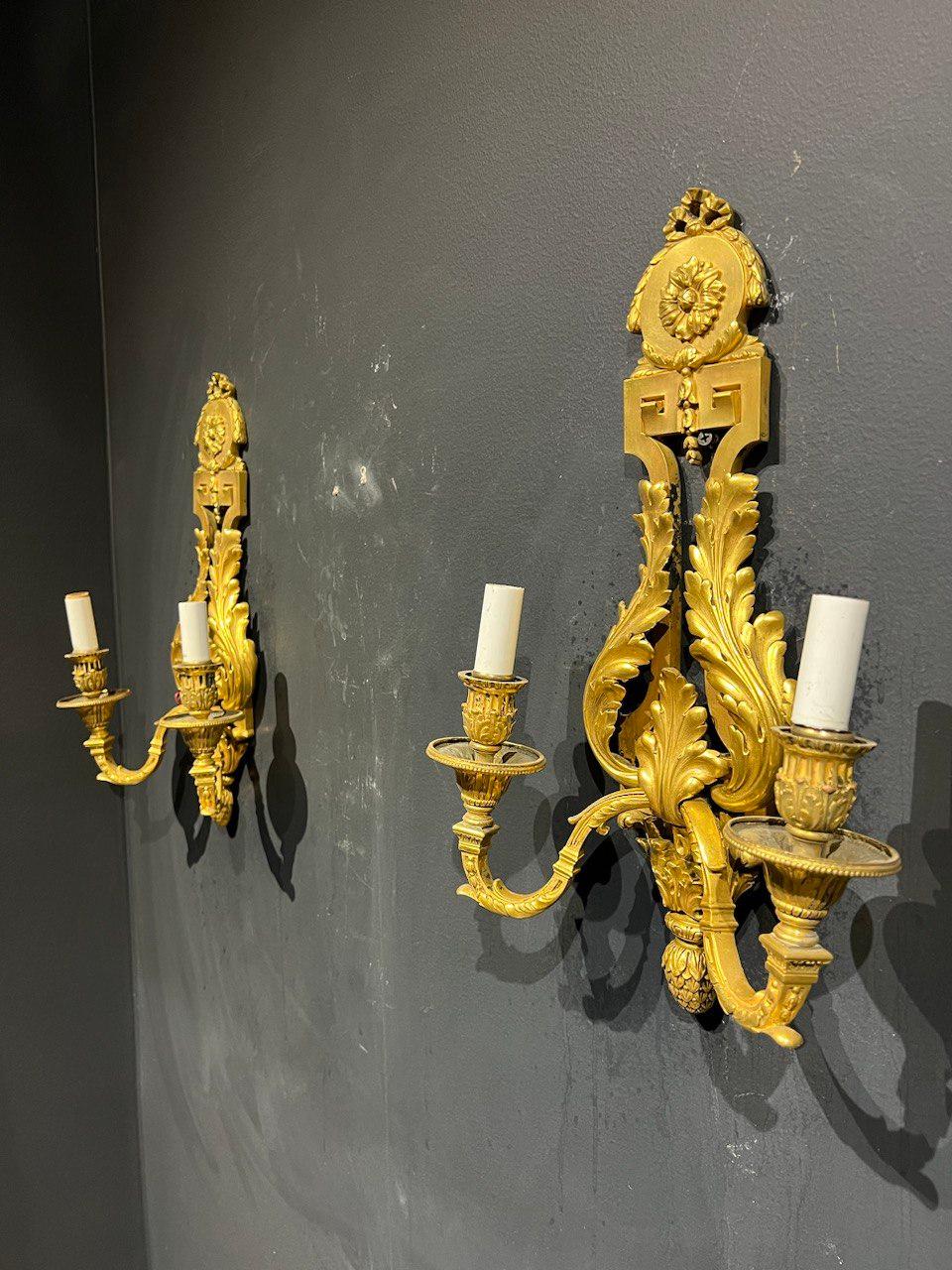 Early 20th Century 1900's Caldwell Acanthus Leaves Sconces For Sale
