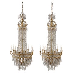 1900 Caldwell Crystal and Bronze Chandelier with 12 Lights