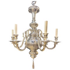 1900 Caldwell Versilberter Kronleuchter 6 Lichter