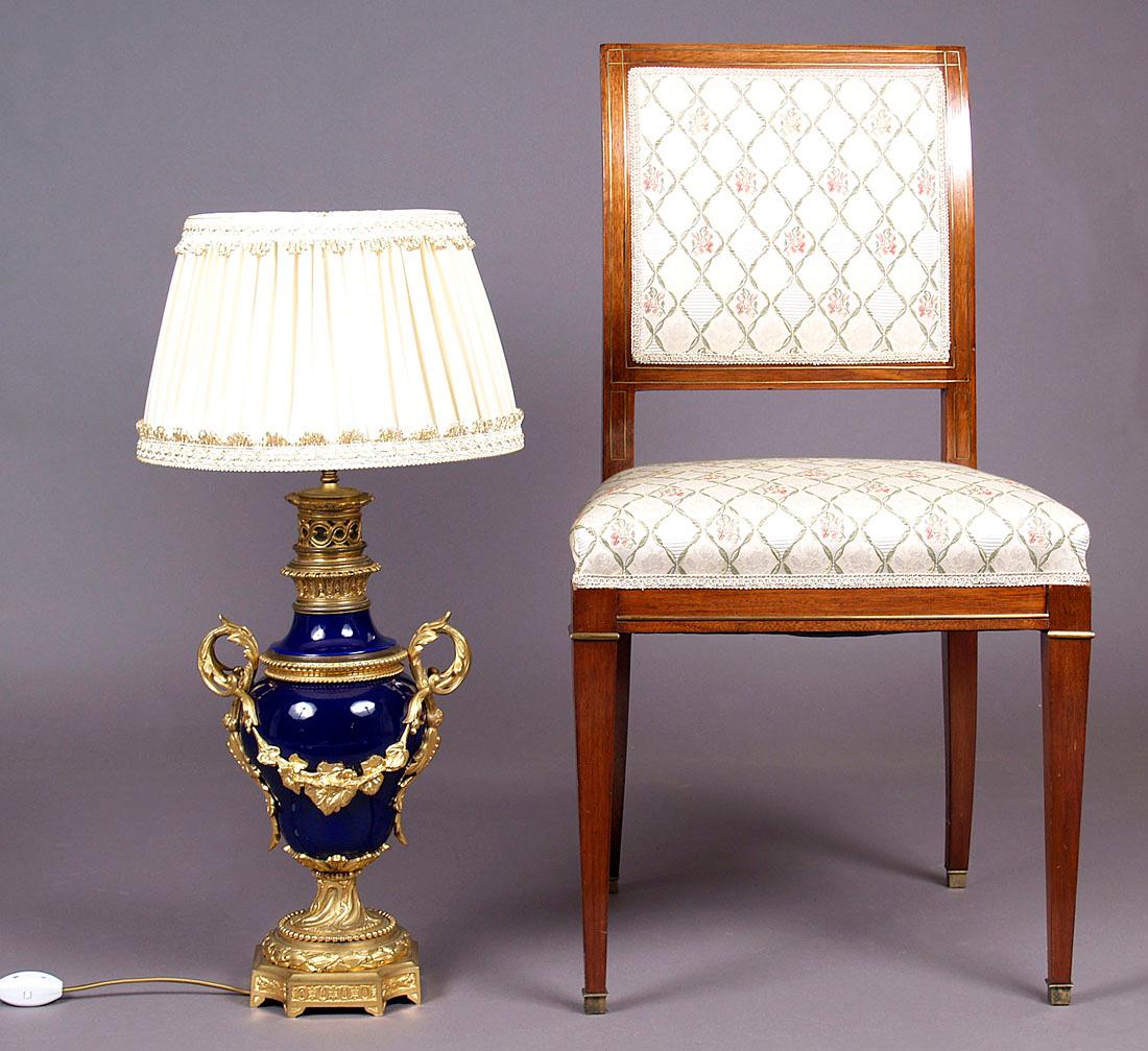 1900 Cobalt Porcelain and Gilded Bronze Table Lamp 6