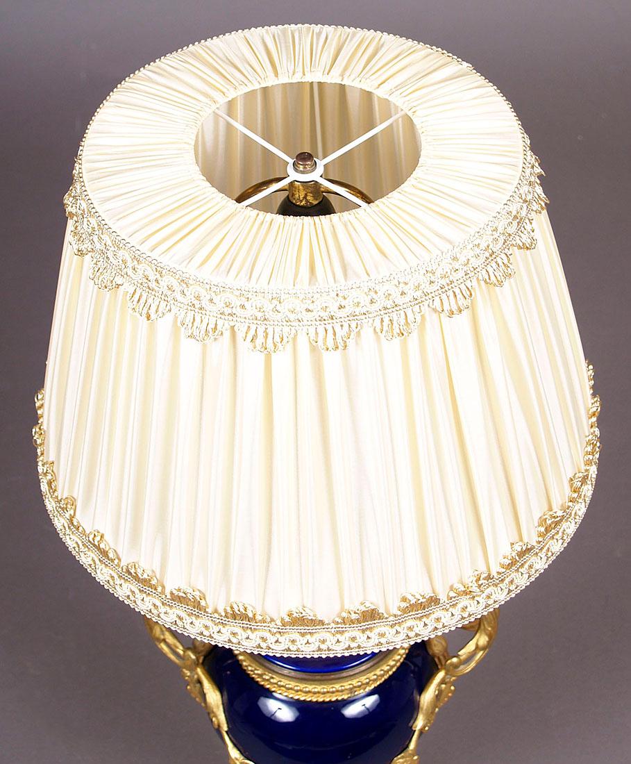 1900 Cobalt Porcelain and Gilded Bronze Table Lamp In Good Condition In Liverpool, GB