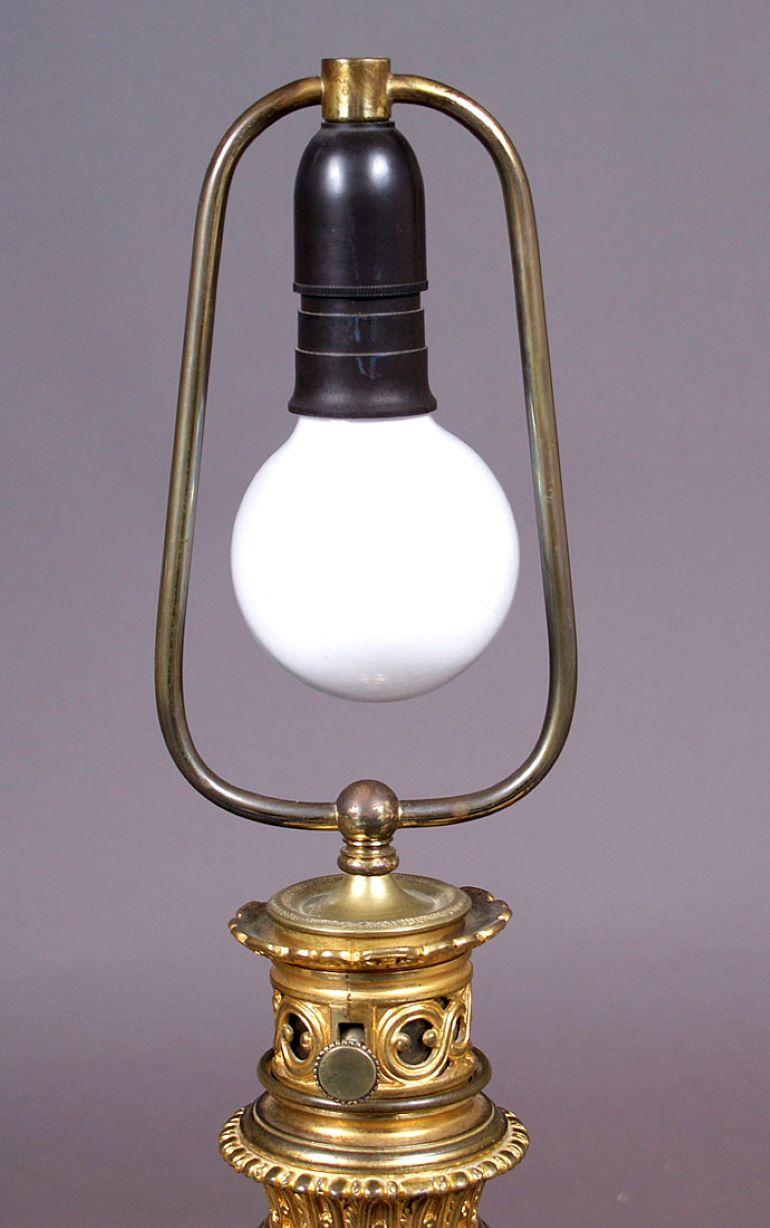 20th Century 1900 Cobalt Porcelain and Gilded Bronze Table Lamp