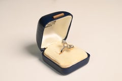 Art Nouveau Diamond Ring.0.30TCW Euro and Cushion Diamond Ring Platinum Swirled
