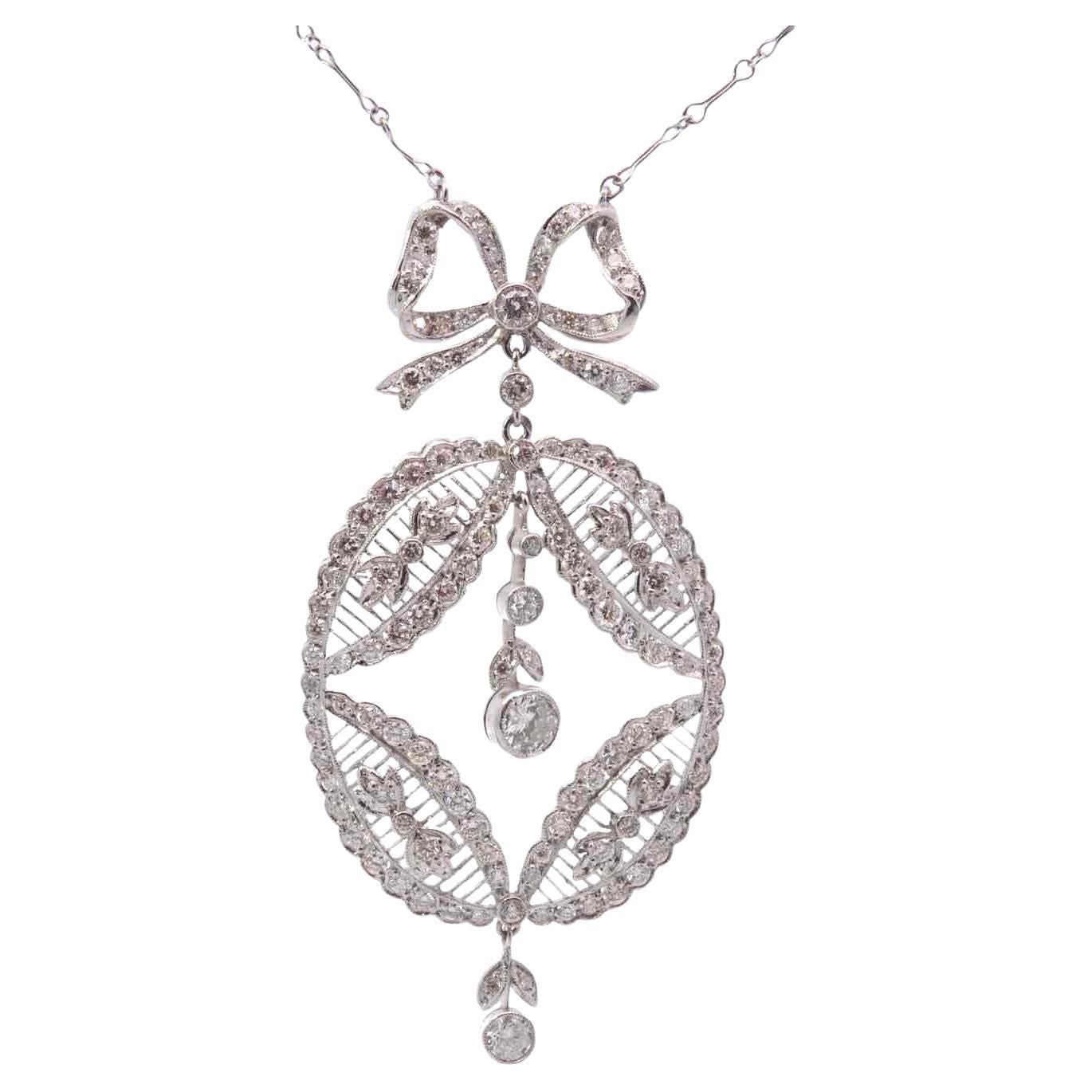 1900 diamonds necklace in platinum