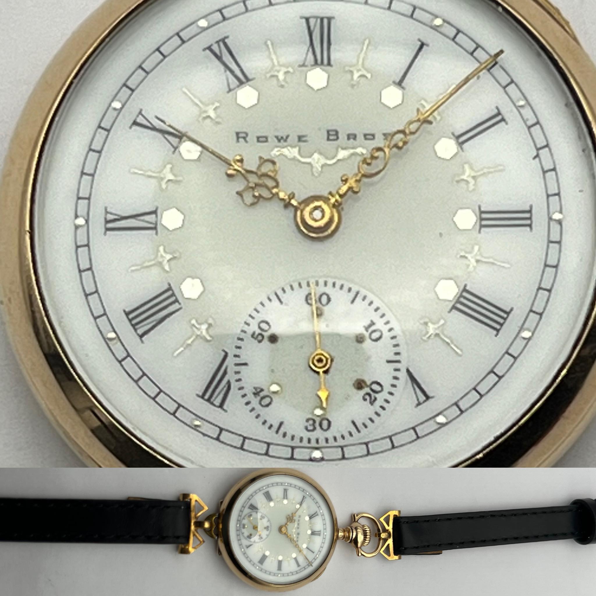 1900 Elgin 19J, 0 size, Transition Wristlet, Stunning Mint Dial with Gold Accent For Sale 3