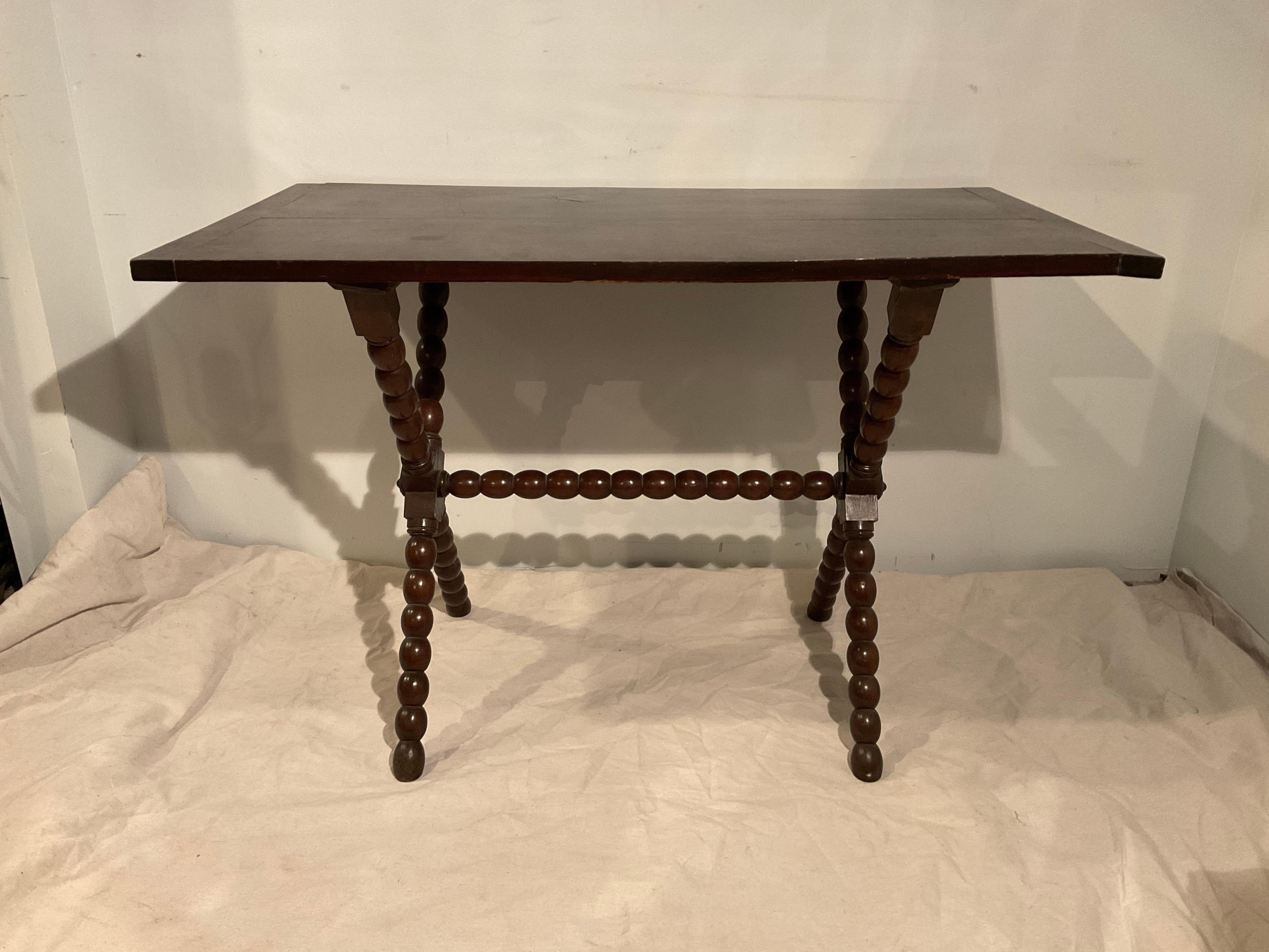 Wood 1900 English Bobbin Table For Sale