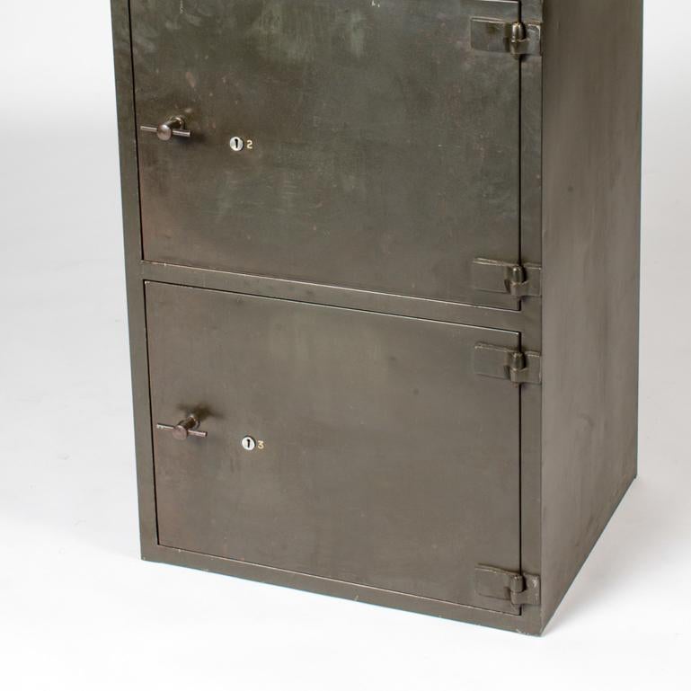 Edwardian 1900 English Steel Cabinet with Two Doors