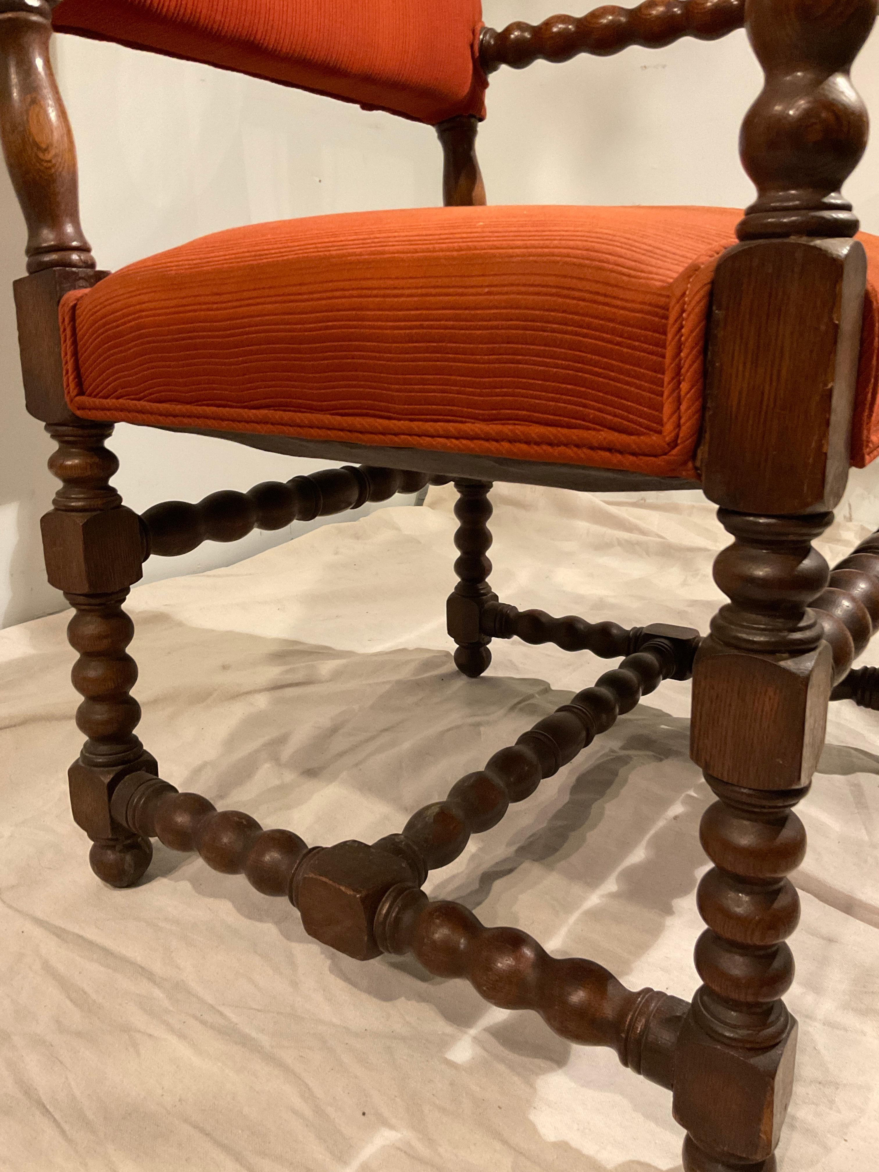 1900 English Wood Bobbin Armchair For Sale 9