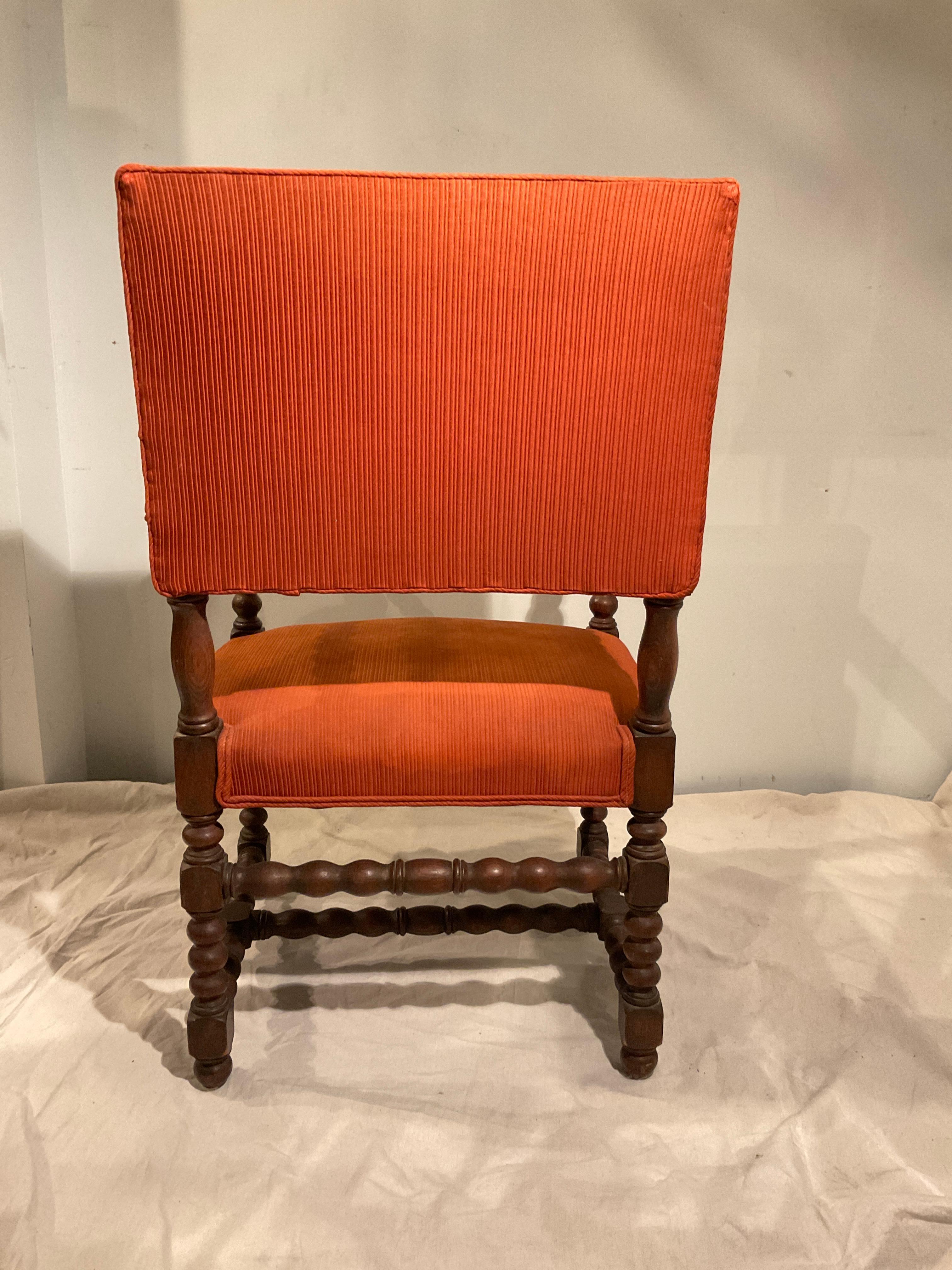 1900 English Wood Bobbin Armchair For Sale 1