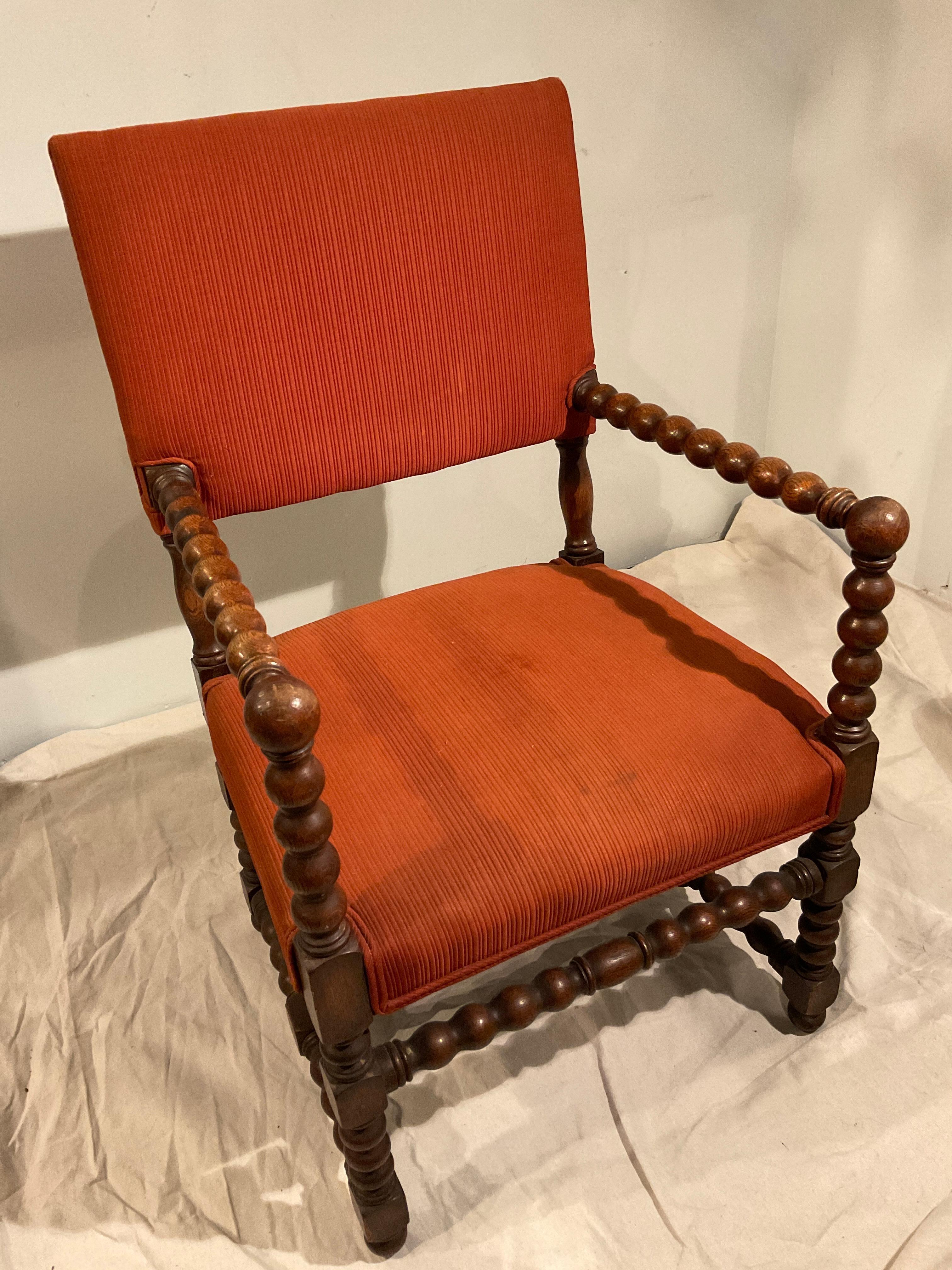 1900 English Wood Bobbin Armchair For Sale 3