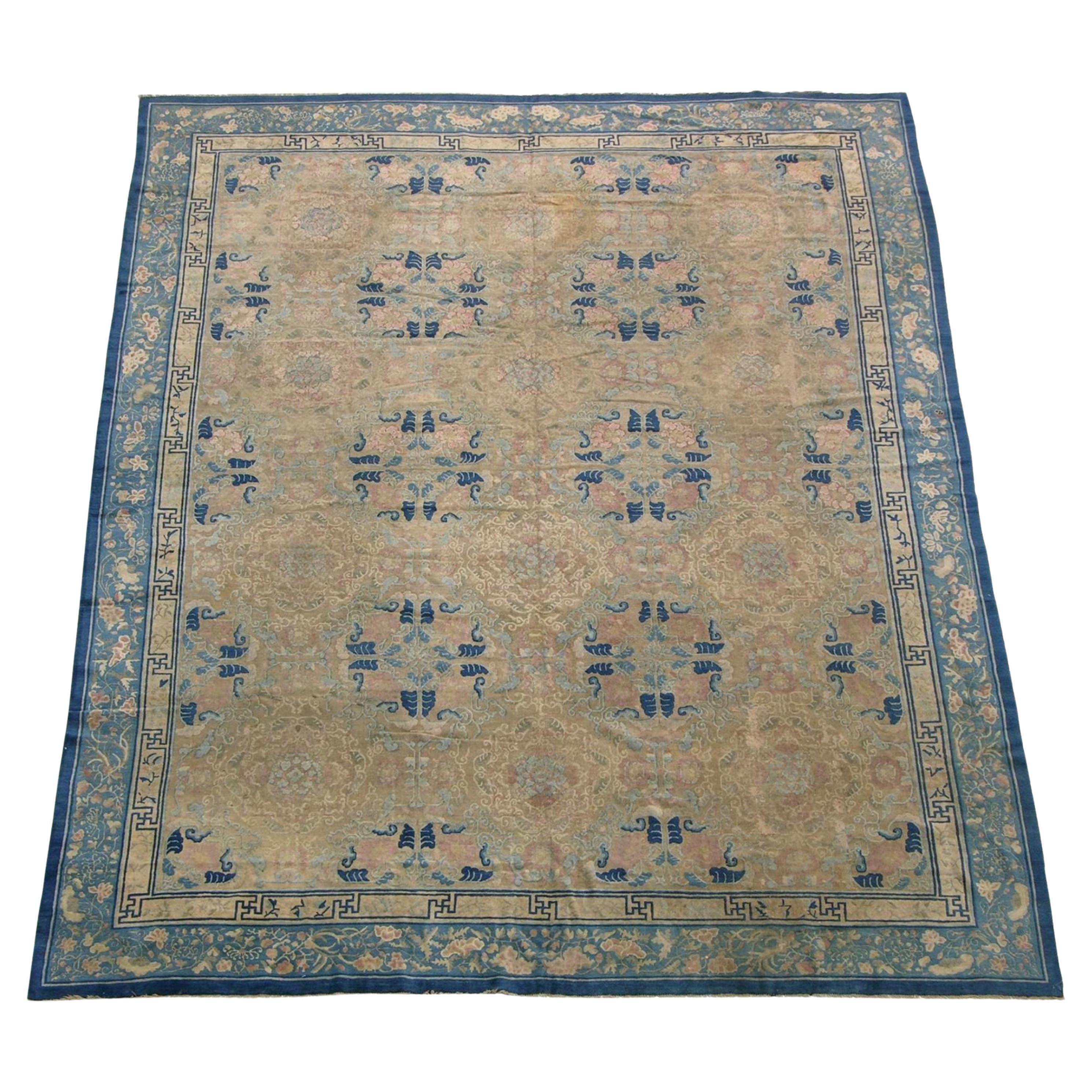 1900 Fine Antique Chinese Rug For Sale