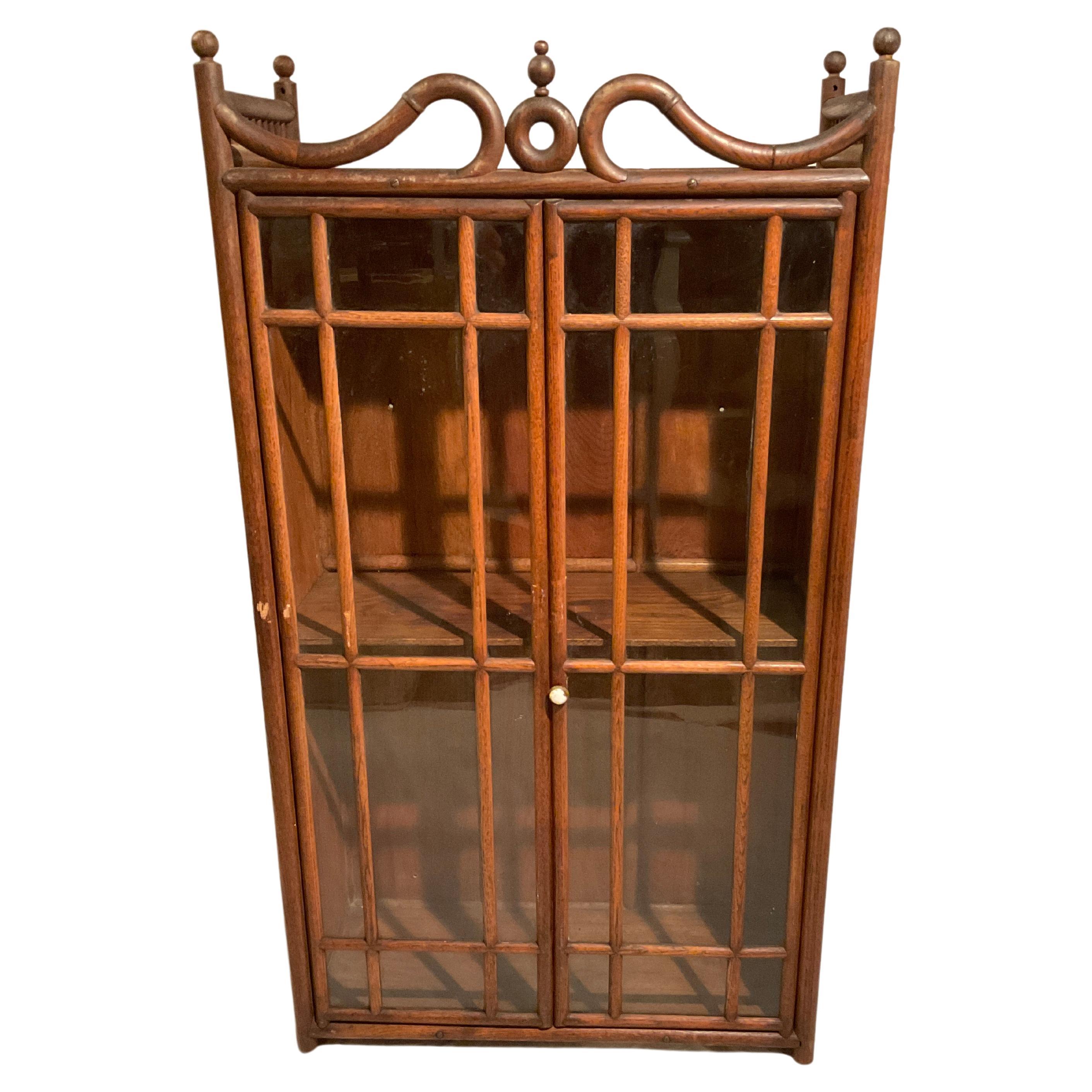 1900 Folk Art Display Cabinet For Sale