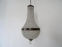 1900, French Big Crystal Beaded Empire Dome Chandelier