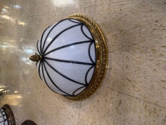 1900 vergoldete Bronze bündig mit Bleiglas