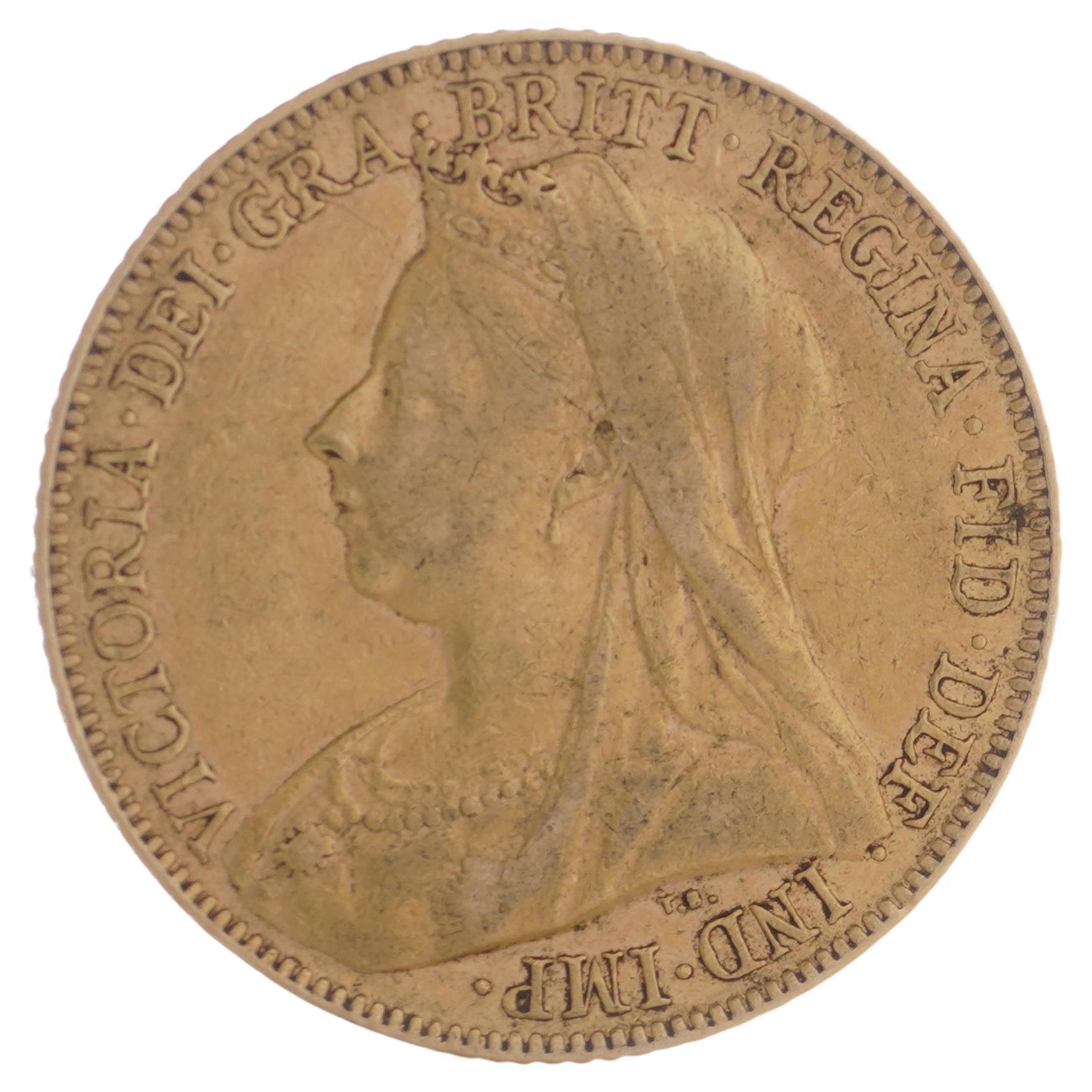 1900 gold Sovereign - with the Queen Victoria old (Veiled) head design For Sale