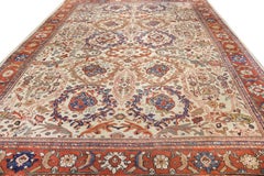 1900 Tapis Sultanabad Mahal ivoire et rouge