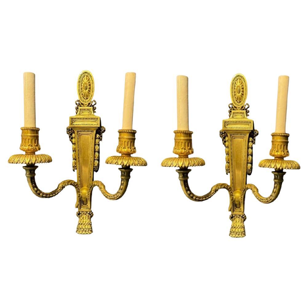 Lámparas neoclásicas de bronce Caldwell de 1900