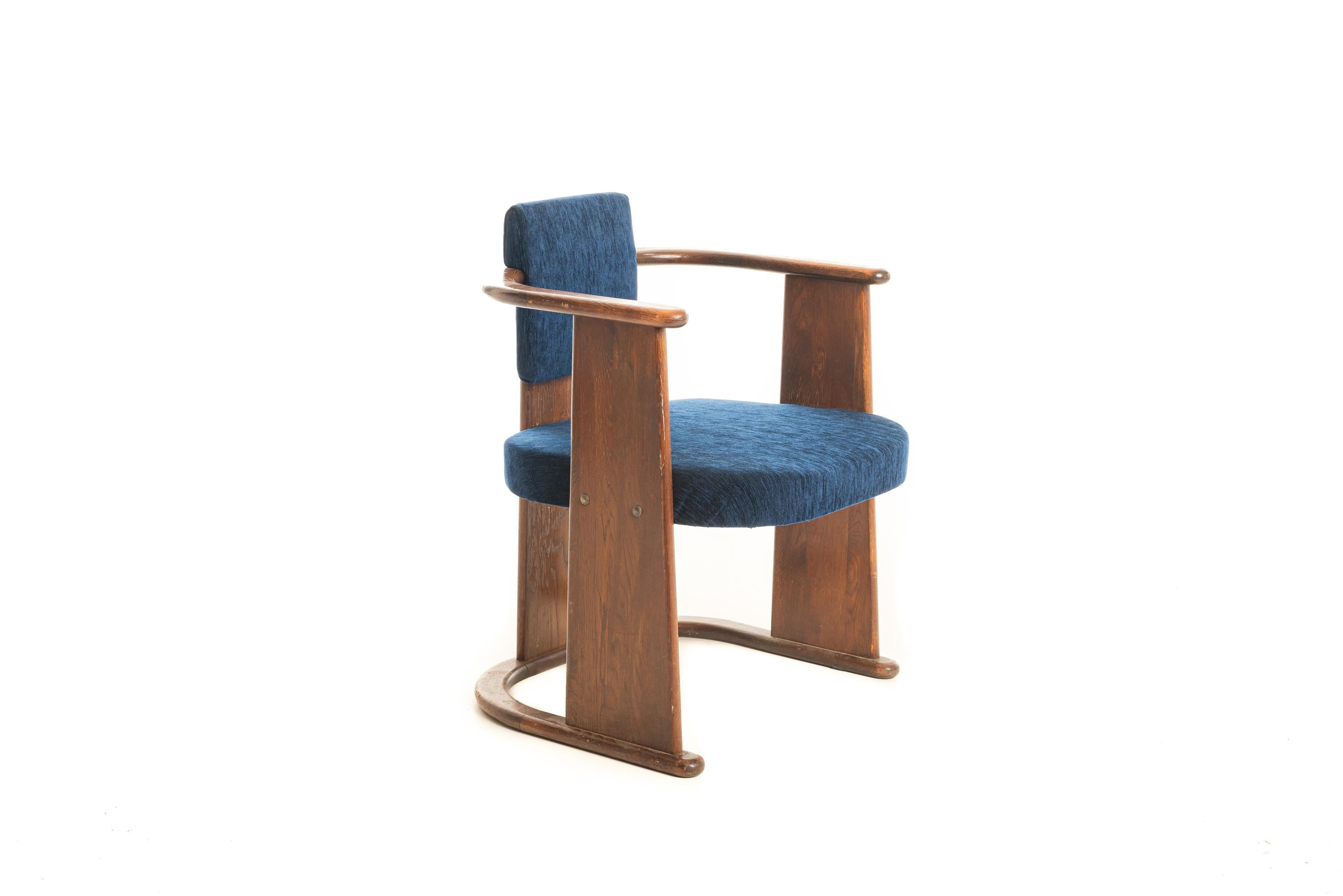 Art Nouveau 1900 oak frame chair , art nouveau style For Sale