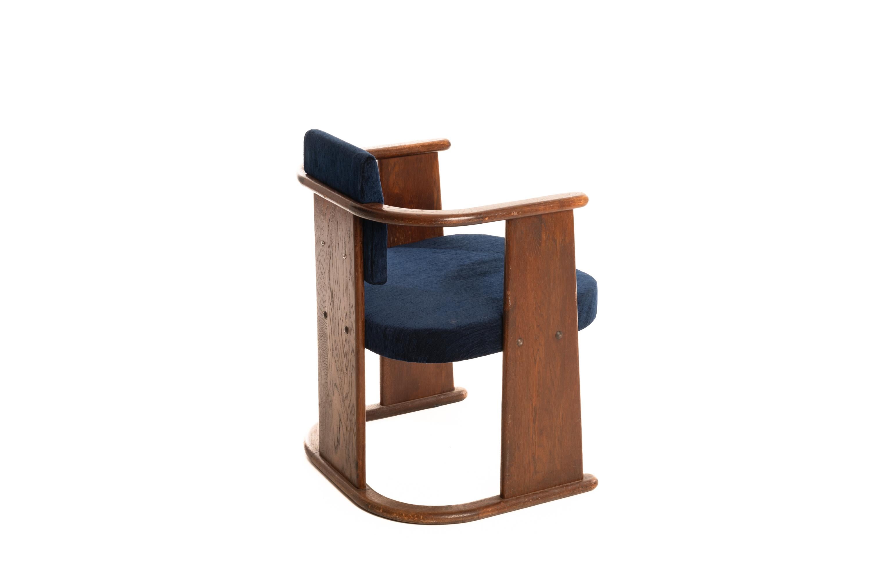 Finnish 1900 oak frame chair , art nouveau style For Sale