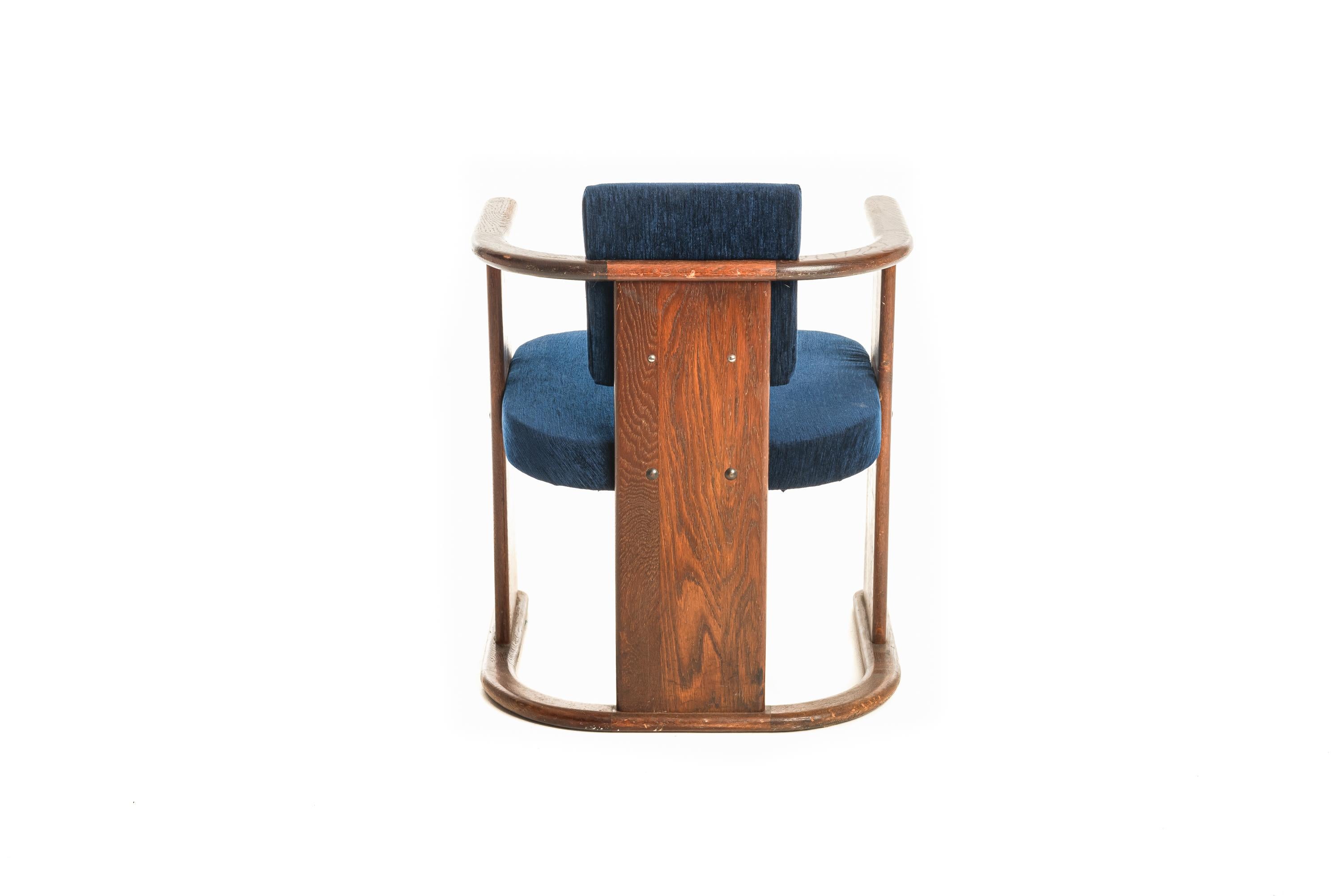 Woodwork 1900 oak frame chair , art nouveau style For Sale